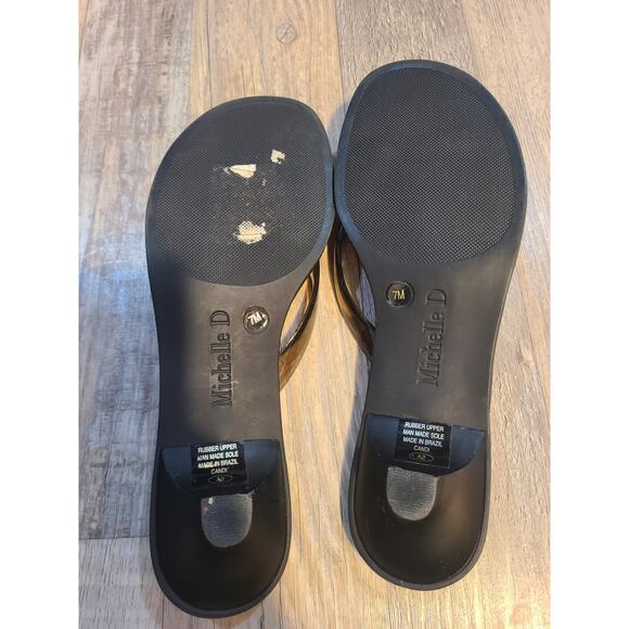 Michelle D size 7 womens striped heeled sandals - Picture 8 of 10